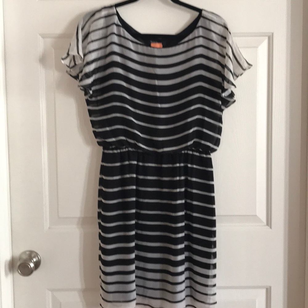 Black & white striped dress